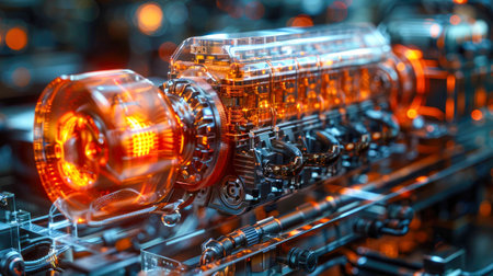 Blue water pump on the background of the water. Selective focus.の素材