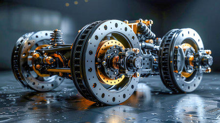 A car brake disc, car service concept.の素材