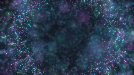 Abstract background with shimmering blue lights and particles creating a dreamy, cosmic atmosphere....