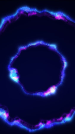 A circular ring of electric blue plasma pulses on a dark background in a sci-fi energy effect.