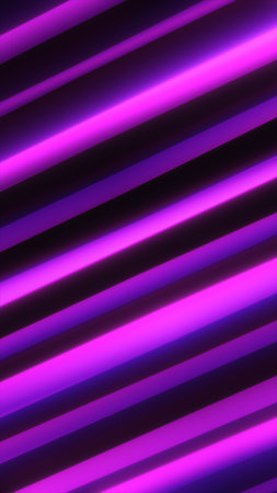 Abstract diagonal purple and pink glowing stripes forming a vibrant digital pattern.の写真素材