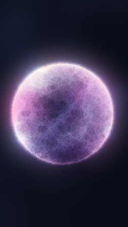 Mysterious glowing sphere with intricate inner patterns, radiating soft energy in a dark space.
