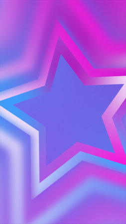 Gradient star design in vibrant pink, purple, and blue tones with a smooth abstract background.