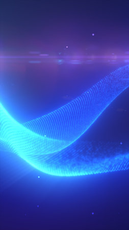 Smooth abstract blue light wave flowing across a luminous futuristic background with soft glow.