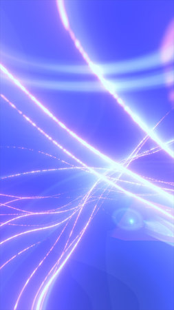Abstract bright blue light rays bursting from a glowing center, symbolizing speed and energy flow.