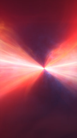 Radiant burst of energy shining from the center, blending into a deep atmospheric background.の写真素材