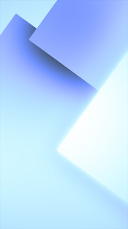 Minimal geometric composition with overlapping soft blue planes and gradients.