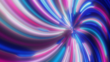 A mesmerizing swirl of neon light streaks in blue, pink, and purple hues, creating a dynamic,...
