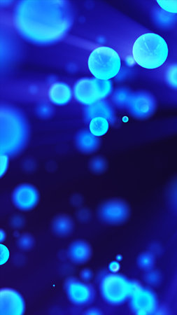 A radiant cosmic sphere filled with shimmering particles, glowing with purple and blue energy in...