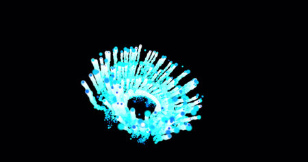 Abstract animation motion design with a beautiful explosion of fireworks blue ice salute with a...