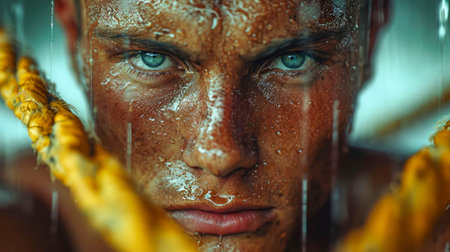 Boxer boxing in the ring.の素材