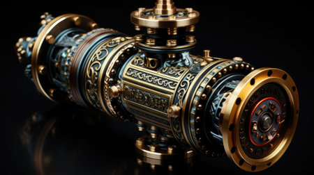 Metal pipe connection flanges in factory, steel pipelines in a factory. Industry background.の素材