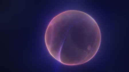 Mysterious glowing orb with soft translucent texture floating in a deep cosmic space background.