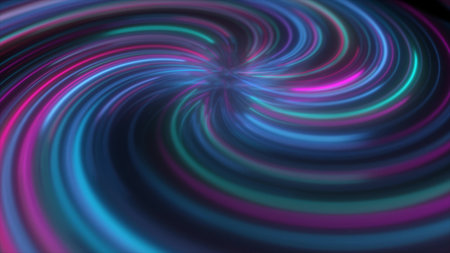 Abstract purple and blue multicolored glowing bright twisted swirling lines abstract background.