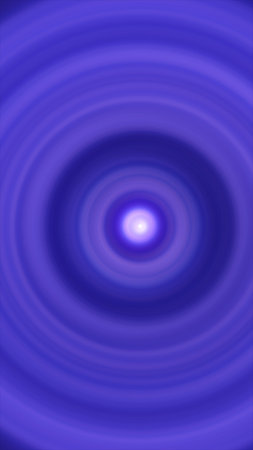 Abstract blue concentric ripple waves radiating from the center, creating a smooth hypnotic pulse pattern like radar or sound frequency on a minimal gradient background.の写真素材