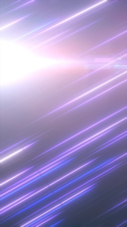 Pastel neon light streaks with bright lens flare on soft gradient background, dynamic abstract...