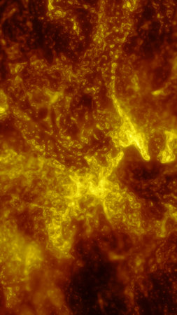 Glowing molten orange and yellow texture resembling flowing lava or plasma, creating an intense...