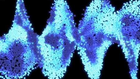 Blue and white moving spirals of molecules and dna medical and scientific swirling and glowing with...