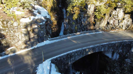 Christine falls at mt. Rainier national park.の写真素材