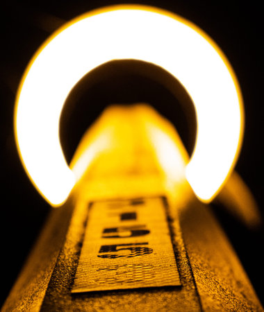 Streetlight from underneath. Halo of light.