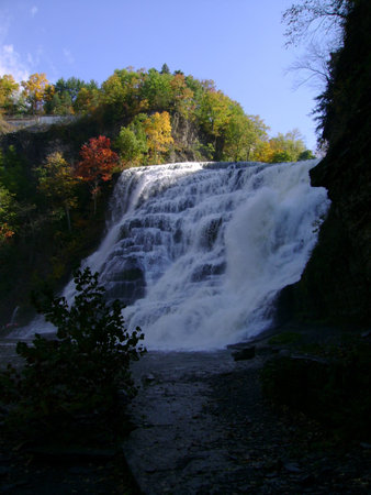 Ithaca falls in Autumn Ithaca NYの写真素材