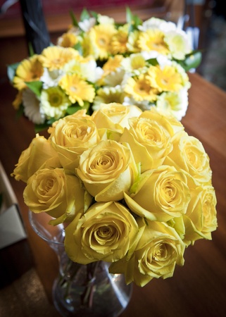 Bright yellow wedding flowersの写真素材