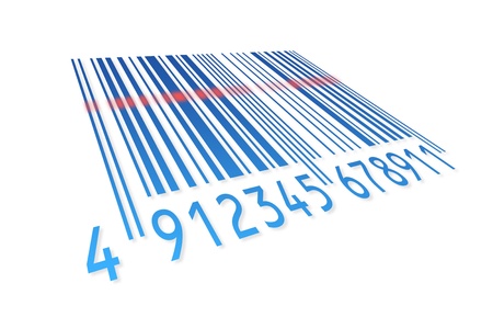 High resolution graphic of a bar code with laser line. の写真素材