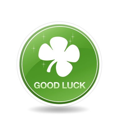 High resolution green good luck icon with a clover plant.の写真素材