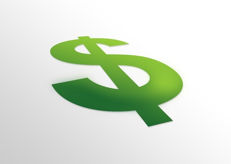 High resolution perspective graphic of a dollar sign.の写真素材