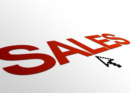 High resolution perspective graphic of sales with mouse pointer.の写真素材