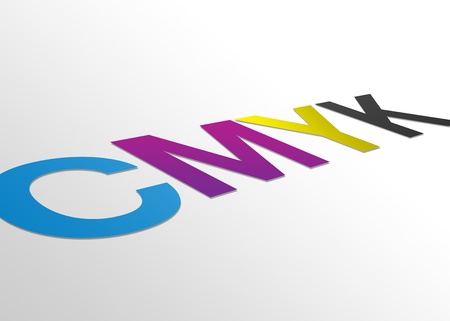High resolution perspective graphic of CMYKの写真素材