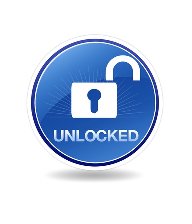 High resolution graphic of a unlocked icon with a lock.の写真素材