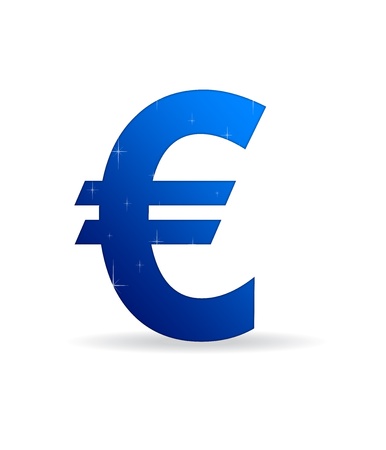 High resolution blue euro sign standing with stars. High resolution blue euro sign standing with stars.