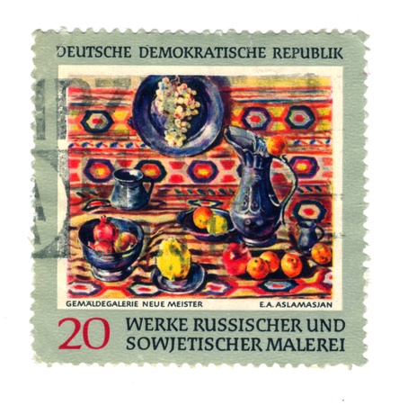EAST GERMANY - CIRCA 1969: East German stamp showing russian paintings, circa 1969.の写真素材