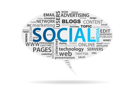 High resolution graphic of Scocial Media speech bubble on white background.の写真素材