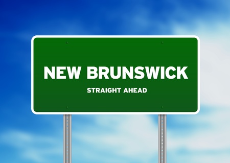 High resolution graphic of a New Brunswick Highway Sign on Cloud Background. の写真素材