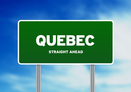 High resolution graphic of a Quebec highway sign on Cloud Background. の写真素材