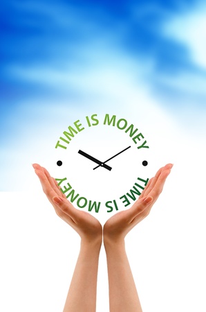 High resolution graphic of hands time is money sign.の写真素材