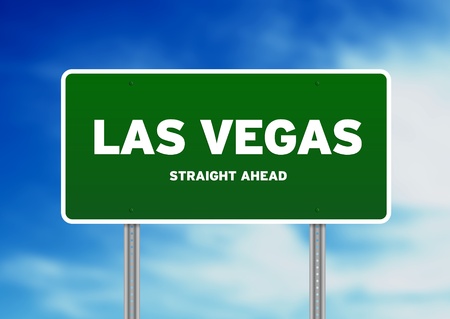 High resolution graphic of a las vegas highway sign on Cloud Background. の写真素材