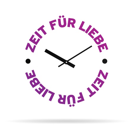 High resolution clock with the words time for love on white background.の写真素材