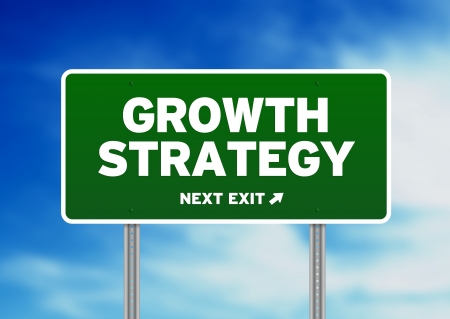 Green Growth Strategy highway sign on Cloud Background. の写真素材