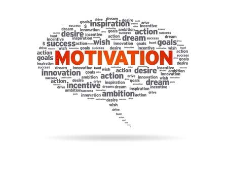 Speech bubble with the word motivation on white background.の写真素材