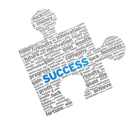Success Puzzle Piece on white background. の写真素材