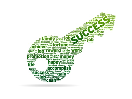 A key with the word success on white background.