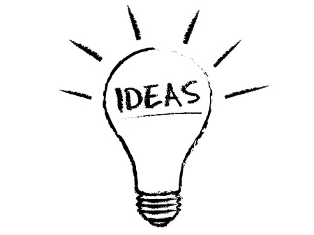 Idea Light Bulb chalk illustration on white background. Idea Light Bulb chalk illustration on white background.