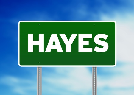 Green Hayes, England highway sign on Cloud Background.の写真素材