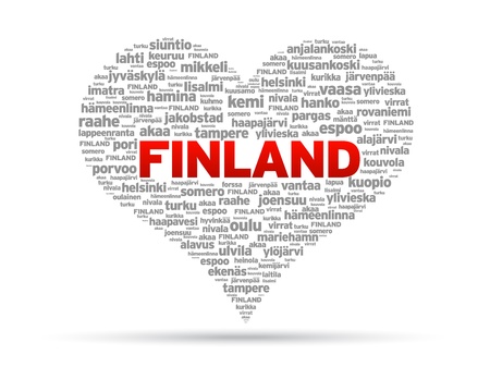 I Love Finland Illustration on white background.のイラスト素材