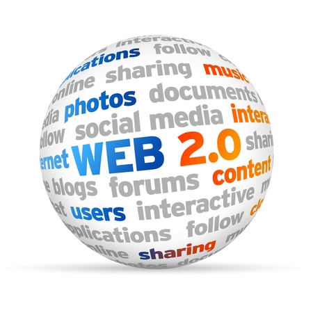3d Web 2.0 Word Sphere on white background.の写真素材