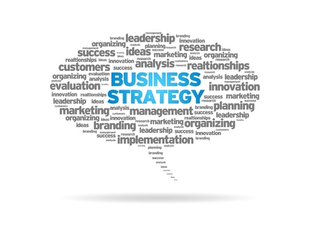Speech bubble with the words Business Strategy on white background.の写真素材