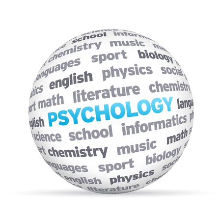 Sphere with Psychology words on white background. の写真素材